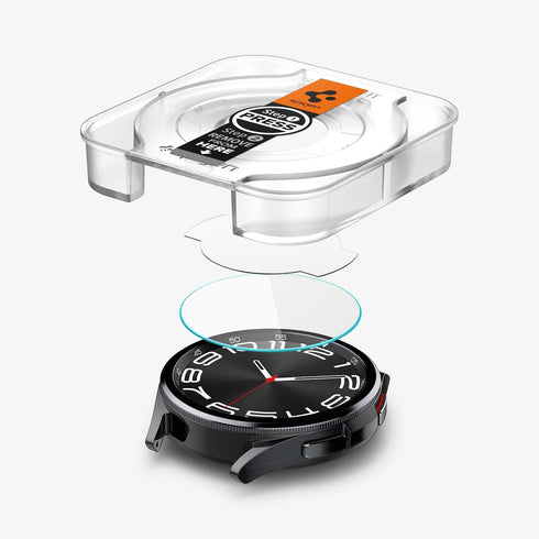 AGL07066 - Galaxy Watch 6 Classic (47mm) Screen Protector EZ FIT GLAS.tR showing the watch face